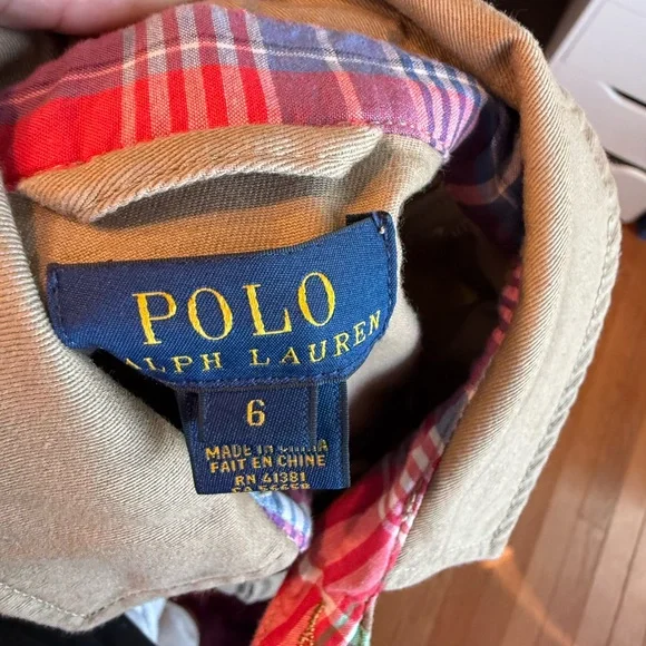 Polo by Ralph Lauren Kids Beige Jacket with Colorful Lining - Picture 2 of 2